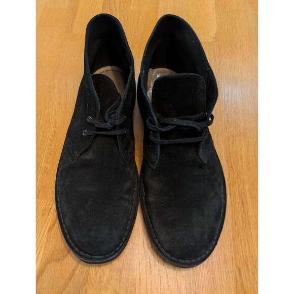 Clarks Mens Leather Suede Black Casual Desert Boots Shoes Size US 9.5 / EU 43 main image 4